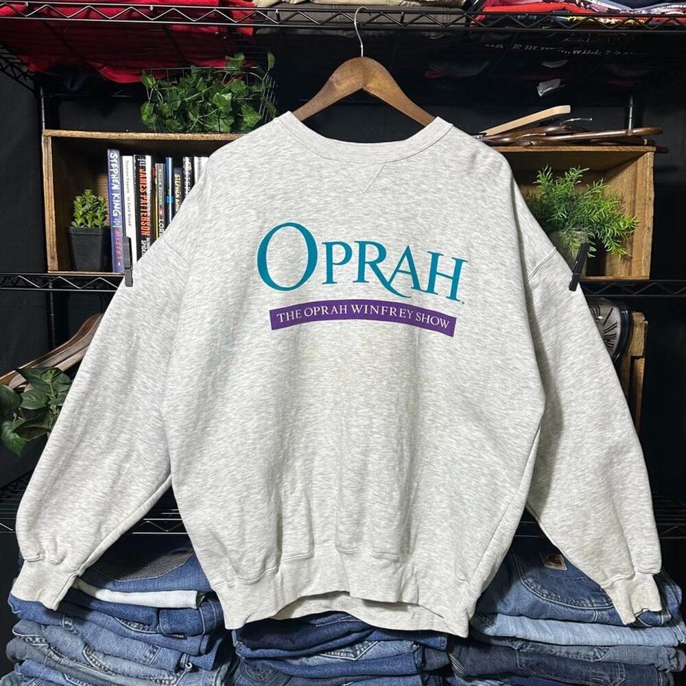 Vintage 90s The Oprah Winfrey Show Crewneck Grey Pullover Sweatshirt Mens XL